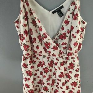 Rose print cami romper